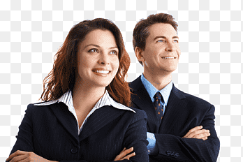man and woman wearing black suit jackets, Businessperson Management Consultant Organization, business people, company, service png thumbnail
