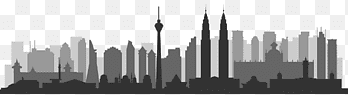 Skyline Skyscraper Silhouette Panorama, kuala lumpur silhouette, building, city png thumbnail
