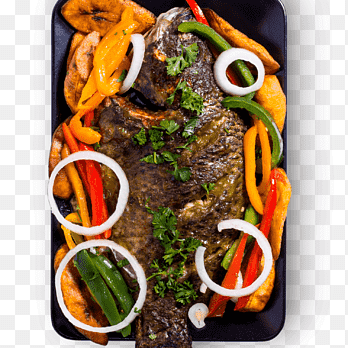 Vegetarische keuken Efo riro Jolloff Etcetera Gebakken vis Ogbonosoep, vlees, dierlijke Source Foods, Aziatisch eten png thumbnail