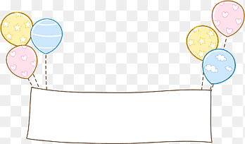 signage with balloons illustration, Paper Yellow Pattern, Balloon border, border, frame png thumbnail