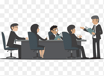 group of people sitting beside table illustration, Meeting Management Project manager Business process, Meeting, company, service png thumbnail