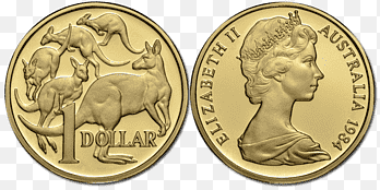 Royal Australian Mint Australian one dollar coin Australian dollar, Coin, medal, gold png thumbnail