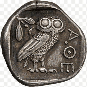 Athens Ancient Greece Tetradrachm Owl of Athena Museum, silver coins, medal, owl png thumbnail