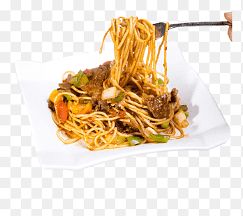 Pasta Instant noedels Gebakken rijst Chow mein Gebakken noedels, Vork zwarte peper rundvlees gezicht, Aziatisch eten, achtergrond Zwart png thumbnail
