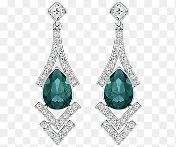 Earring Swarovski AG Jewellery Necklace, Swarovski Jewellery,Green earrings, gemstone, people png thumbnail