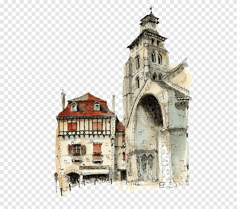 Watercolor architecture sketch Stock Photos Royalty Free Watercolor  architecture sketch Images  Depositphotos