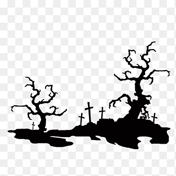Horror Cemetery, festive Elements, monochrome png thumbnail
