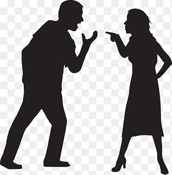 Anger Divorce Silhouette Screaming Interpersonal relationship, couple, love, animals png thumbnail