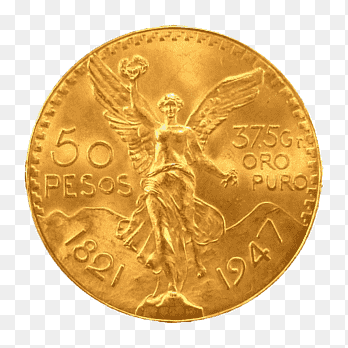 Gold coin Centenario Bullion Mexican peso, gold, gold Coin, medal png thumbnail