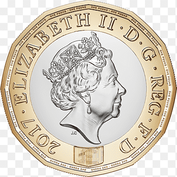 2017 Elizabeth II D G Reg F D coin, Royal Mint One pound Coin Pound sterling Legal tender, silver coins, gold, metal png thumbnail