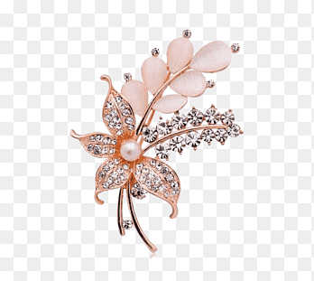 gold-colored flower earring, Earring Brooch Taobao Flower Suit, Flower Brooch, gemstone, diamond png thumbnail