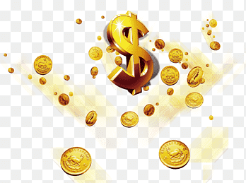 United States Dollar Dollar sign Coin, Scattered coins, gold Coin, decorative png thumbnail