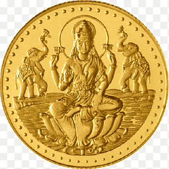 Lakshmi India Gold coin Ganesha, Lakshmi, medal, bullion png thumbnail