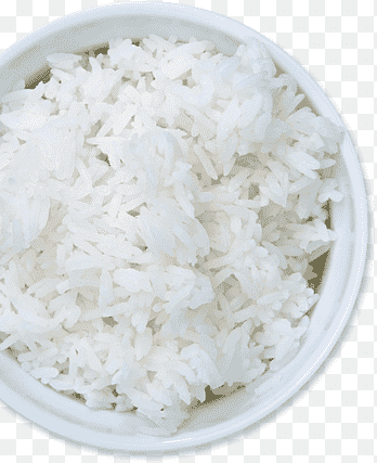 witte rijst in witte plaat, gebakken rijstkom Witte rijst Rijst en curry, rijstkom, basmati, kom png thumbnail
