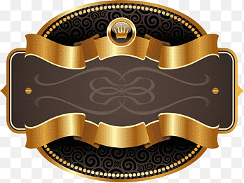 black, brown, and gold board, Label Logo, Golden ribbon label, ribbon, golden Frame png thumbnail