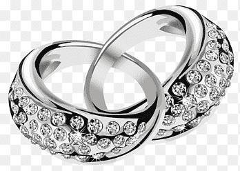 pair of silver-colored wedding ring with clear gemstones illustration, Wedding ring, Silver Rings with Diamonds, gemstone, ring png thumbnail