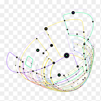 Ilustración dimensional multicolor, línea punto círculo, líneas dinámicas, ángulo, líneas png thumbnail